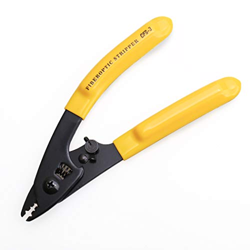 Cruiser CFS-3 Fiber Optic Stripper, Aluminum, Yellow: Strips 125μm, 250μm fiber coating, Ergonomic grip, 5.9 inches length - Image 1