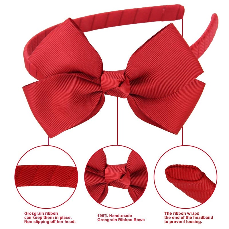 7Rainbows Fashion Cute Red Bow Headband For Girls Toddlers. - Image 3