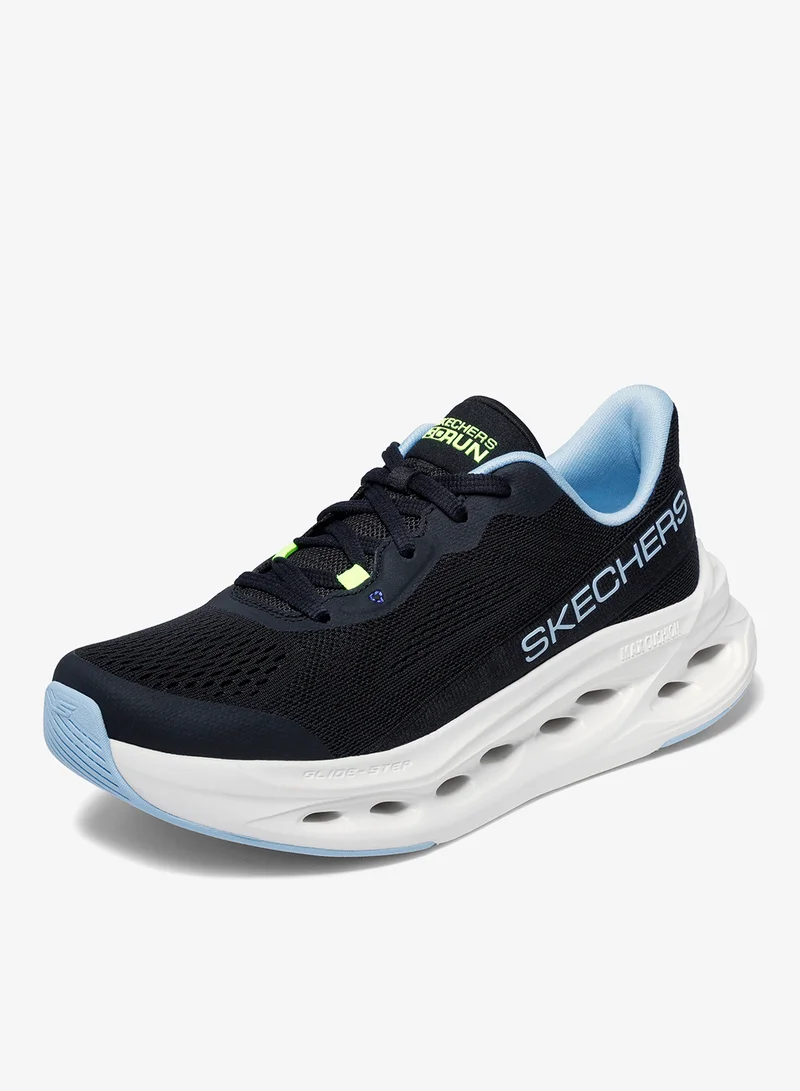 Skechers BLACK TEXTILE/BLUE TRIM Max Cushioning Glide-Step for Women | Best Price UAE