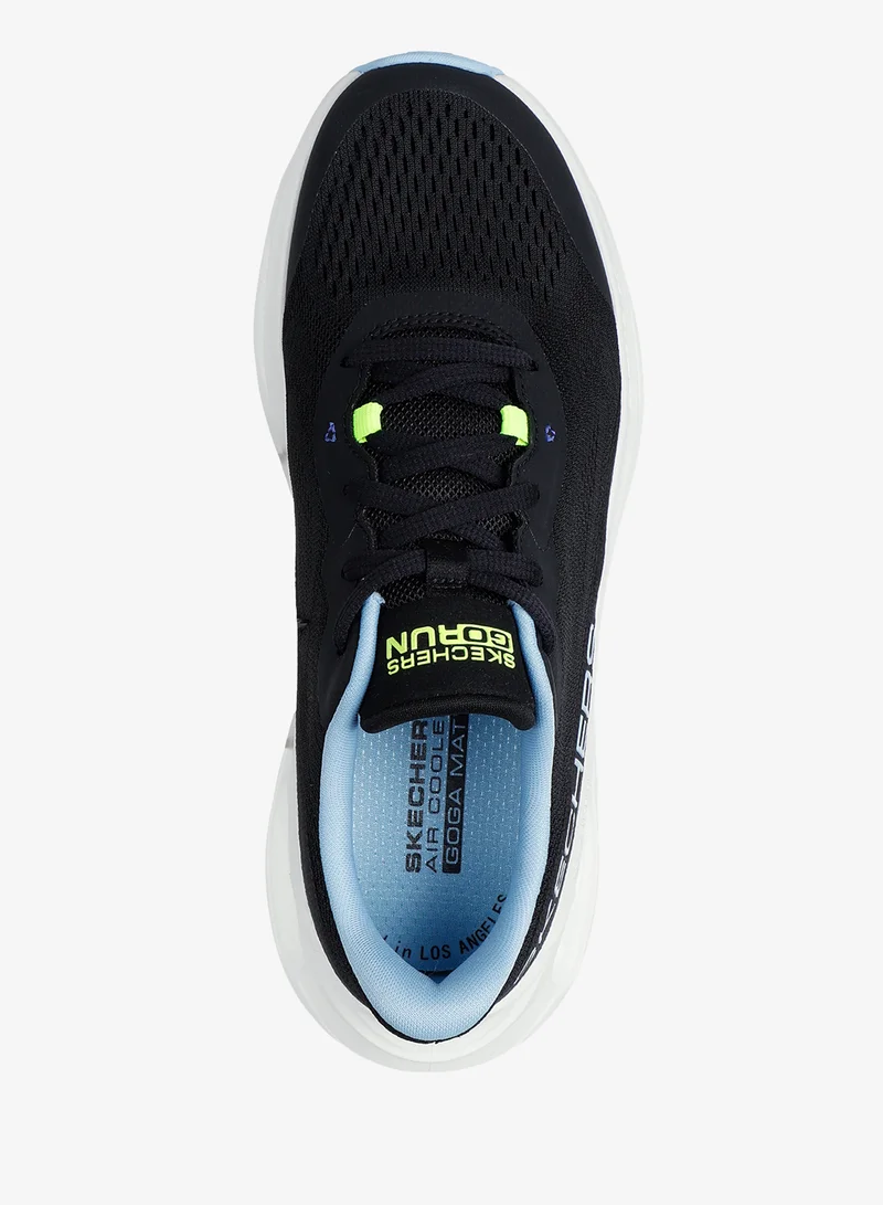 Skechers BLACK TEXTILE/BLUE TRIM Max Cushioning Glide-Step for Women | Best Price UAE