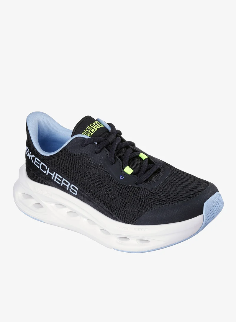 Skechers BLACK TEXTILE/BLUE TRIM Max Cushioning Glide-Step for Women | Best Price UAE
