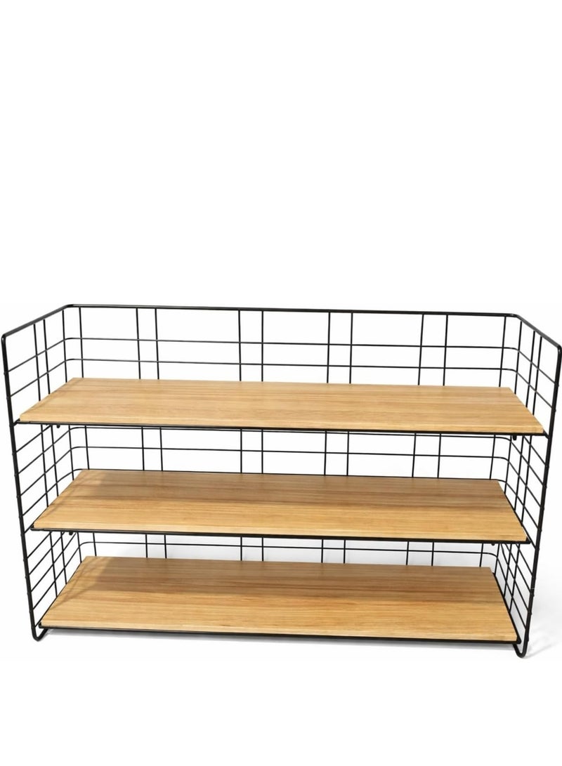 Mug Holder Stand – 3 wooden shelves with a rust-resistant metal frame - Image 1