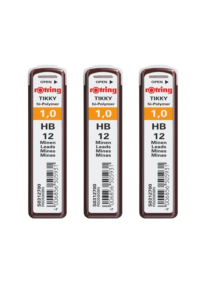 Rotring - 3-Pack Mechanical Pencil Lead 1.0mm Thickness - Image 1