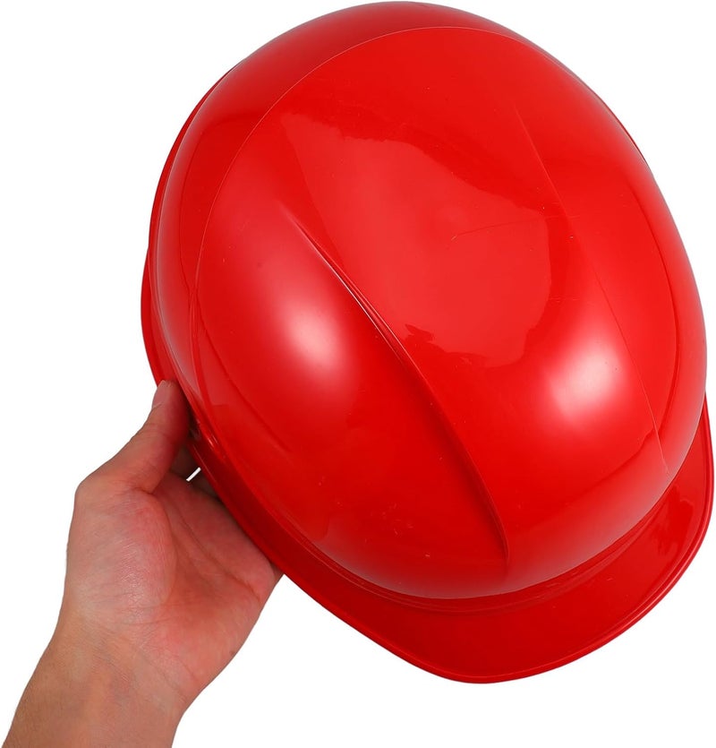 Construction Hard Hat Vented Safety Helmet for Men, Thickened Abs Material, Outdoor Work Protective Cap for Electrical and Building Sites, Red Safety Helmet with Breathable Design - Image 3