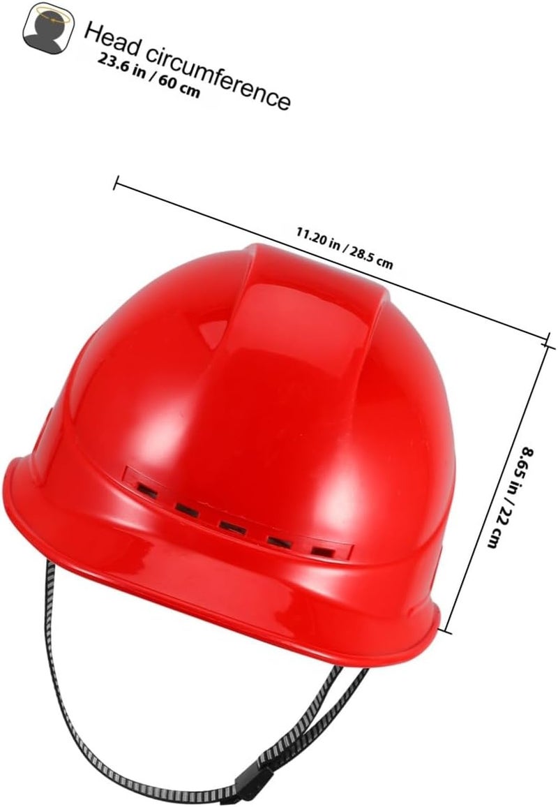 Construction Hard Hat Vented Safety Helmet for Men, Thickened Abs Material, Outdoor Work Protective Cap for Electrical and Building Sites, Red Safety Helmet with Breathable Design - Image 2