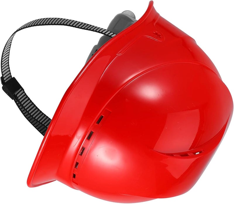 Construction Hard Hat Vented Safety Helmet for Men, Thickened Abs Material, Outdoor Work Protective Cap for Electrical and Building Sites, Red Safety Helmet with Breathable Design - Image 1