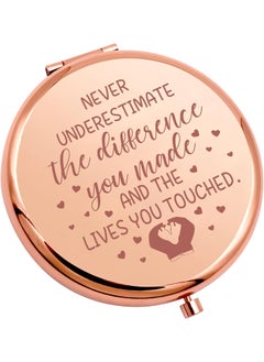 SEIRAA SEIRAA Midwife Gifts Midwife Nurse Compact Makeup Mirror Never Underestimate The Difference You Made Thank You Midwife Gift (Never Underestimate Mirror) 