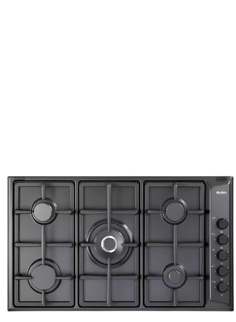 إلبا البا مسطح غاز 90 سم 5 شعلة أمان لون اسود EN95-545 ANT