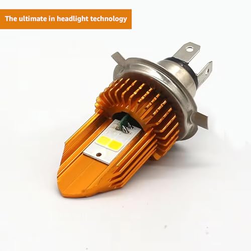 Pivalo H4 LED Power Headlight Bulb Side Super Bright Light Universal For All Bikes Motorcycle Scooty (Set of 1, Yellow & White) - Image 3