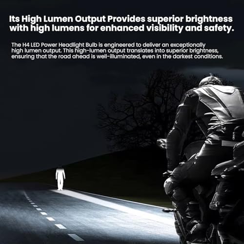Pivalo H4 LED Power Headlight Bulb Side Super Bright Light Universal For All Bikes Motorcycle Scooty (Set of 1, Yellow & White) - Image 5