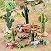 EOIVSH Desert Animal Figurines 17pcs Model Trees Cactus Kit with Lizard Figures for Kids Toddlers Reptile Toy Playset for Diorama Project Cake Topper Decorations - Image 3