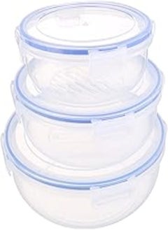 Bager Cook&Lock Round Storage Container Set 3 Pcs (800+1400+2300 Ml) (Std), Transparent