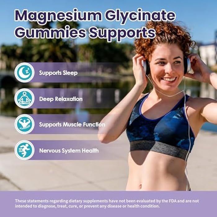 Totaria Magnesium Glycinate Gummies 400mg - Magnesium Complex Gummy with Malate, Taurate & Citrate - Supports Sleep, Relaxation, Brain & Muscle - 60 Count Blueberry Flavor (Sugar Free & Vegan) - Image 4