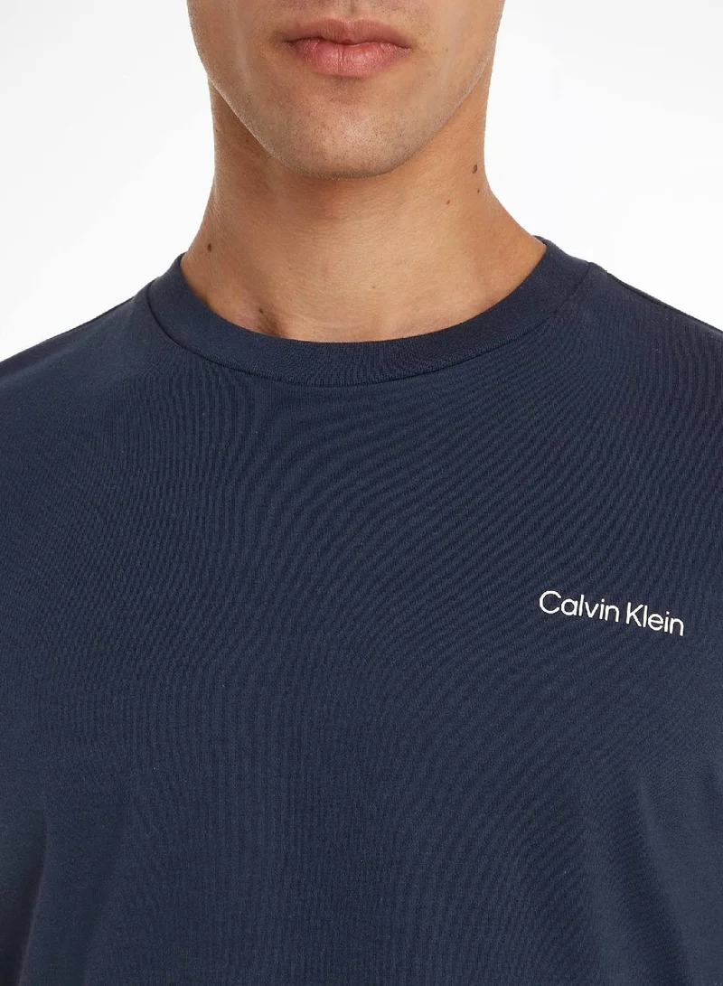 CALVIN KLEIN Calvin Klein Men's T-Shirt - Casual Top - Cotton , Blue
