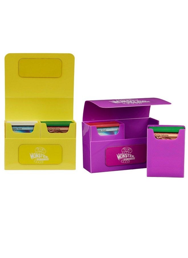 Monster Protectors Double Deck Box With Magnetic Closure Purple And Yellow 2 Pack  - Image 1