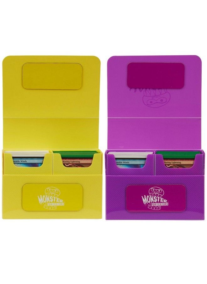 Monster Protectors Double Deck Box With Magnetic Closure Purple And Yellow 2 Pack  - Image 3