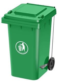 Festive Gallery Heavy Duty Plastic Garbage Bin 120 Litre with Wheel and Pedal -Kitchen and Outdoor Recycle Trash Can, Large Industrial Waste Bin (Green)  - Image 1