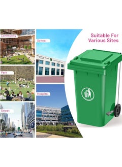 Festive Gallery Heavy Duty Plastic Garbage Bin 120 Litre with Wheel and Pedal -Kitchen and Outdoor Recycle Trash Can, Large Industrial Waste Bin (Green)  - Image 3