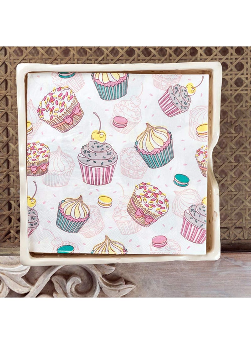 A Vintage Affair A Vintage Affair Cupcake Tissue Paper Pack For Home Party any Occation Birthdayannvarsory etc set of 20  - Image 2