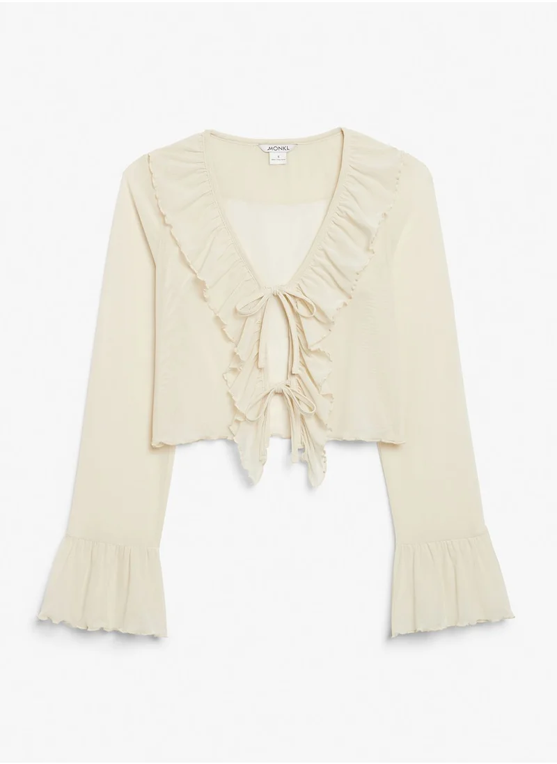 مونكي Lace Tie Detail Top