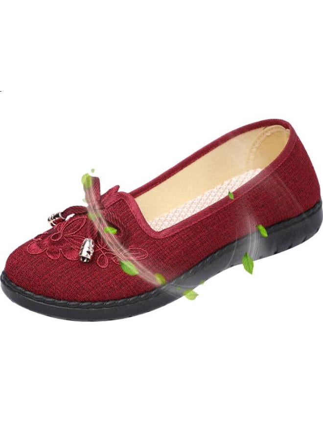 Weizhi Old Beijing Cloth Shoes Women'S Single Shoes Elderly Shoes Soft Bottom Mother Shoes Embroidered Chinese Style National Wind One-Step Wz1034 38 - Image 2