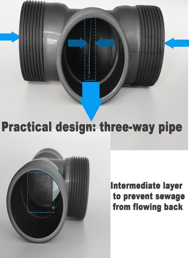 TGEOND Flexible Double Sink Drain P Trap 1-1/2 Inch for Double Bowl Sink, Expandable Tube Sink Drain Pipe Kit Fit for Kitchen, Bathroom, Included 1 1/2" to 1 1/4" Adapter, Connecting Pipe - Image 4