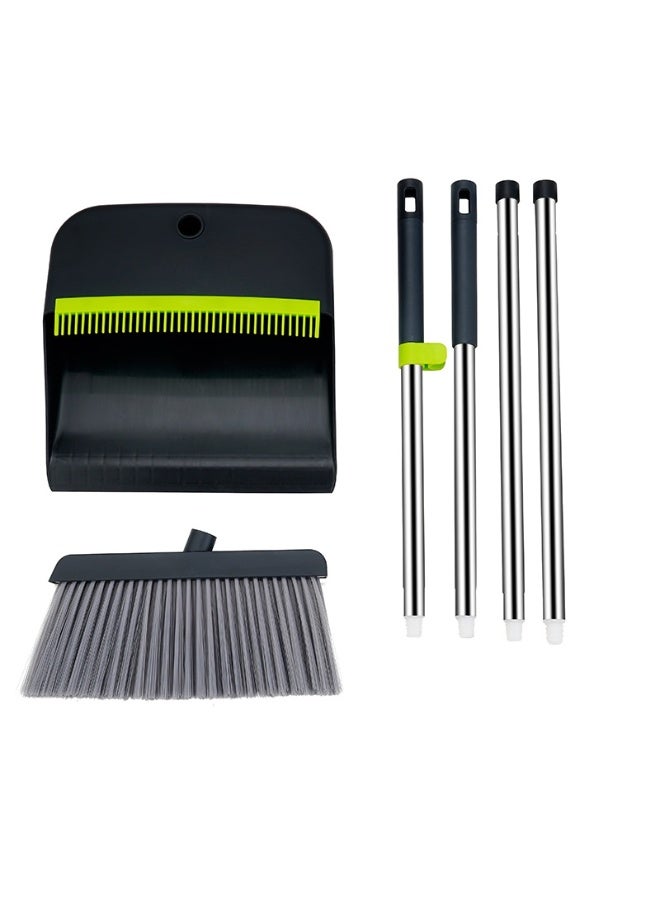 PAACHU Broom and Dustpan Set, Cleaning Supplies Broom and Dustpan Set for Home, 130cm Long Stainless Steel Handle Brooms with Upright Dustpan Combo Set for Home Office Kitchen Lobby Floor Cleaning - Image 5