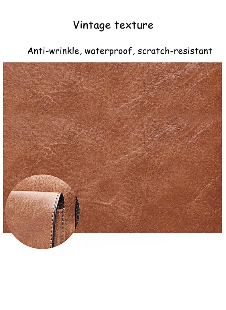 WEIXIER Leather Messenger Bag Retro Designed Crossbody Bag Stylish Shoulder Mini Men's Shoulder Bag Business Casual Satchel Bag for Men's Gift Portable Large Capacity Can Accommodate 11-Storage Computer  - Image 5