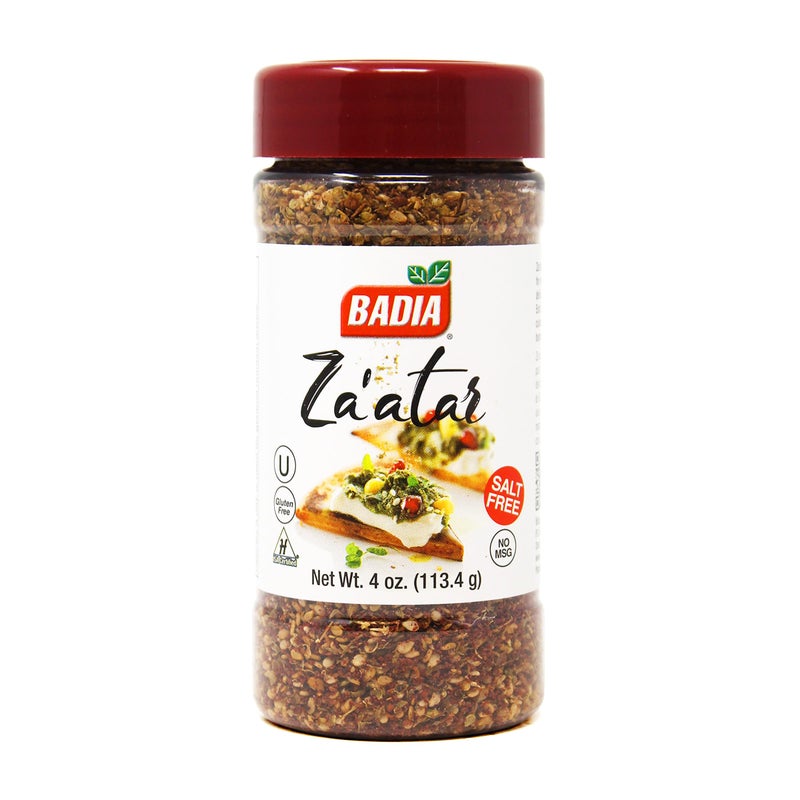 Badia Zaatar Mediterranean Seasoning Zaatar Blend 4 oz  Sesame Seeds Sumac Spices  Salt Free Kosher Halal No MSG  Gluten Free - Image 3