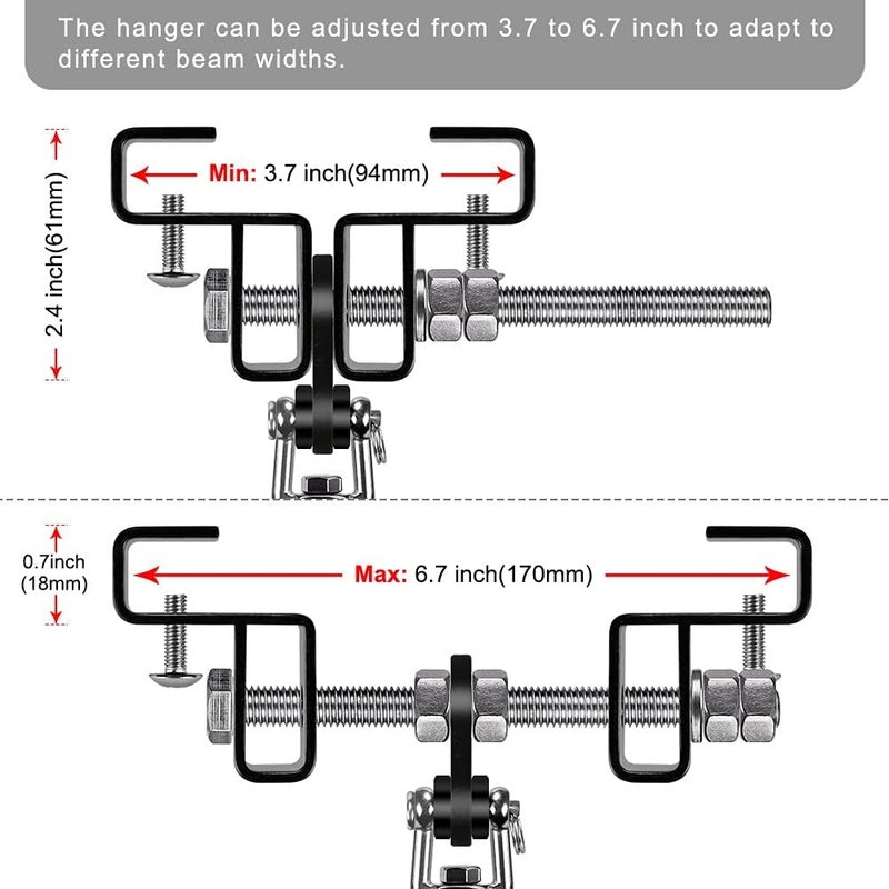 BeneLabel Punching Bag Hanger for I Beam 880 LBs Capacity Heavy Bag Mount Width Adjustable Boxing Bag Holder & Steel Beam Clamp for Beam - Image 4
