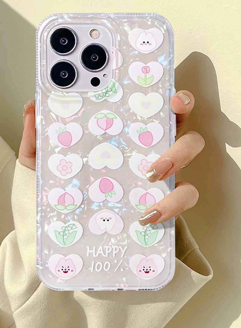 iPhone 14 Pro Max Case Cover , Clear Cute Love Heart Pattern for Women Girls, Anti-Yellow Soft Protective Phone Cover for iPhone 14 Pro Max  - Image 5