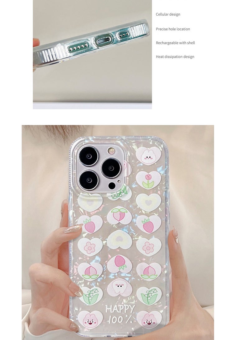 iPhone 14 Pro Max Case Cover , Clear Cute Love Heart Pattern for Women Girls, Anti-Yellow Soft Protective Phone Cover for iPhone 14 Pro Max  - Image 3