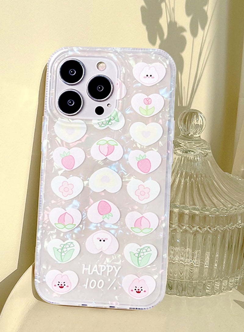 iPhone 14 Pro Max Case Cover , Clear Cute Love Heart Pattern for Women Girls, Anti-Yellow Soft Protective Phone Cover for iPhone 14 Pro Max  - Image 1