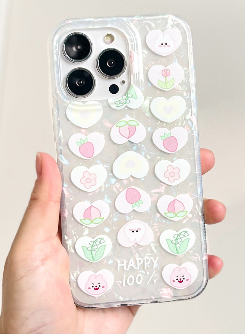 iPhone 14 Pro Max Case Cover , Clear Cute Love Heart Pattern for Women Girls, Anti-Yellow Soft Protective Phone Cover for iPhone 14 Pro Max  - Image 4