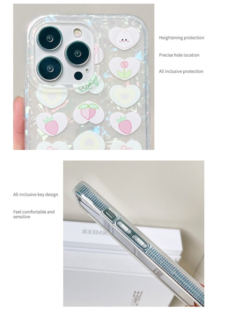 iPhone 14 Pro Max Case Cover , Clear Cute Love Heart Pattern for Women Girls, Anti-Yellow Soft Protective Phone Cover for iPhone 14 Pro Max  - Image 2