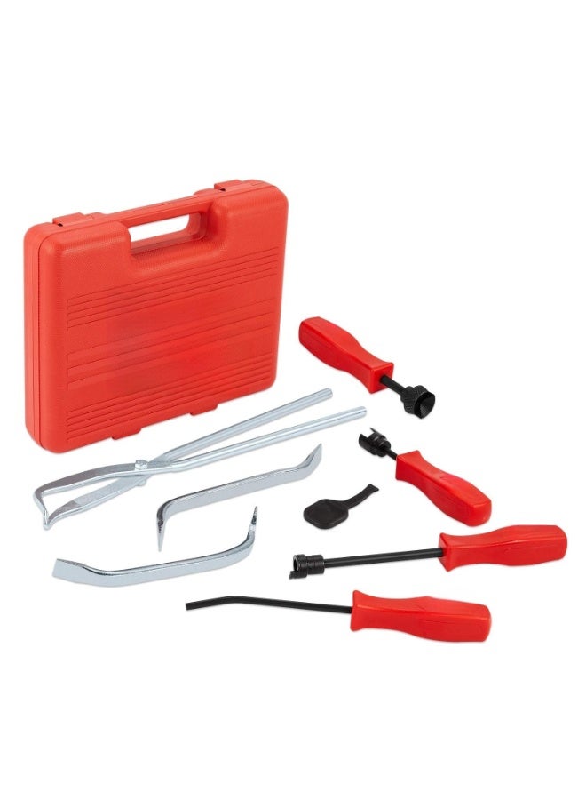 8pc Drum Brake Tool Kit, Drum Brake Tool with Drum Brake Spring Tool, Brake Spring Compressor, Brake Spring Pliers, Drum Brake Adjusting Tool, Brake Spoon Set, Brake Drum Tool Kit  - Image 1