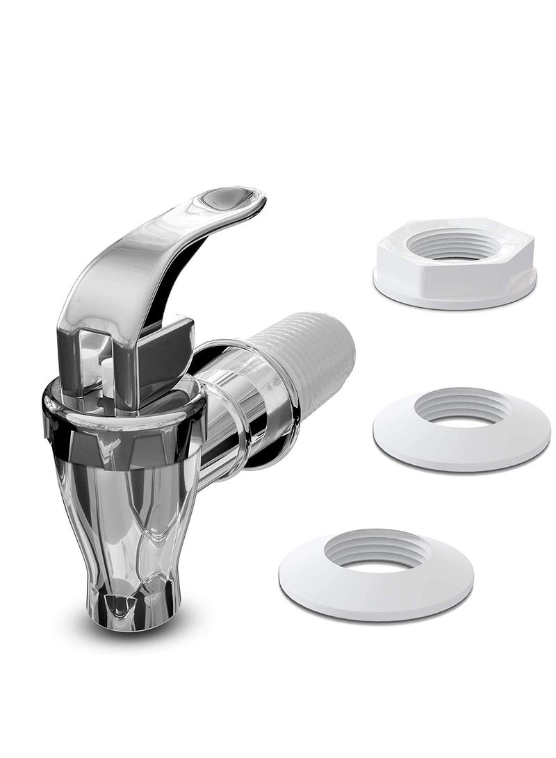 Excefore Replacement Spigot for Beverage Dispenser Carafes Chrome Design Lock Open Style (1pack) Push Style faucet for Beverage Dispenser Carafe, Replacement Spigot - Image 2