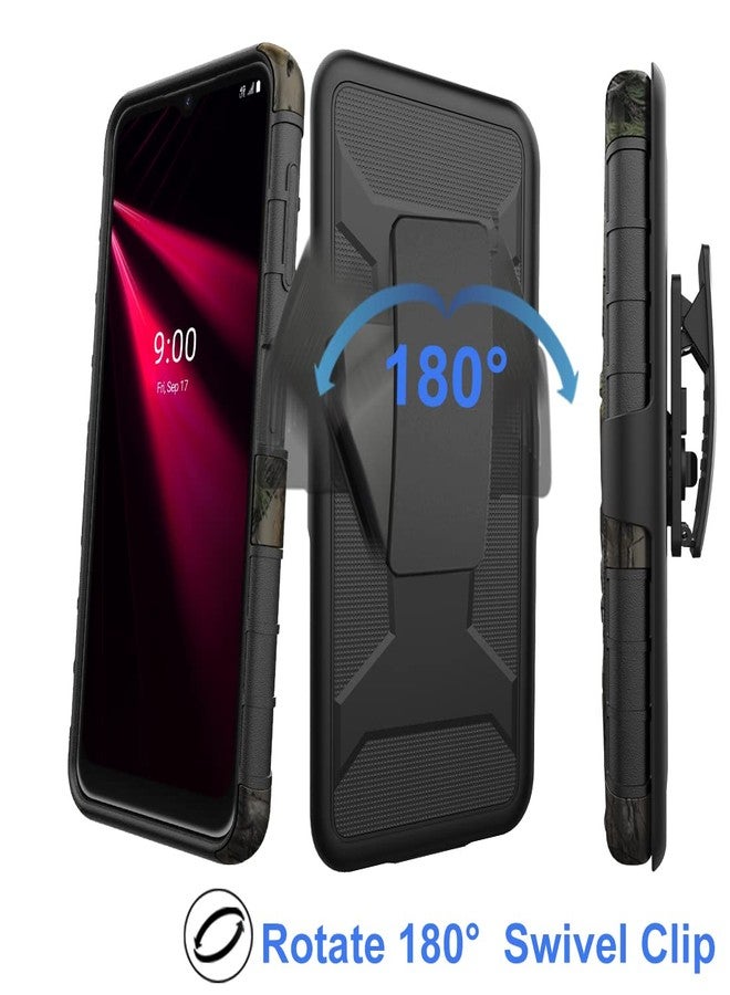 Ailiber جراب هاتف Ailiber لهاتف T-Mobile Revvl V 4G، جراب Revvl V 4G 2021 مع واقي شاشة، جراب بمشبك حزام دوار مع مسند، غطاء متين مقاوم للصدمات لكامل الجسم لهاتف T-Mobile Revvl V-Camo - Image 5
