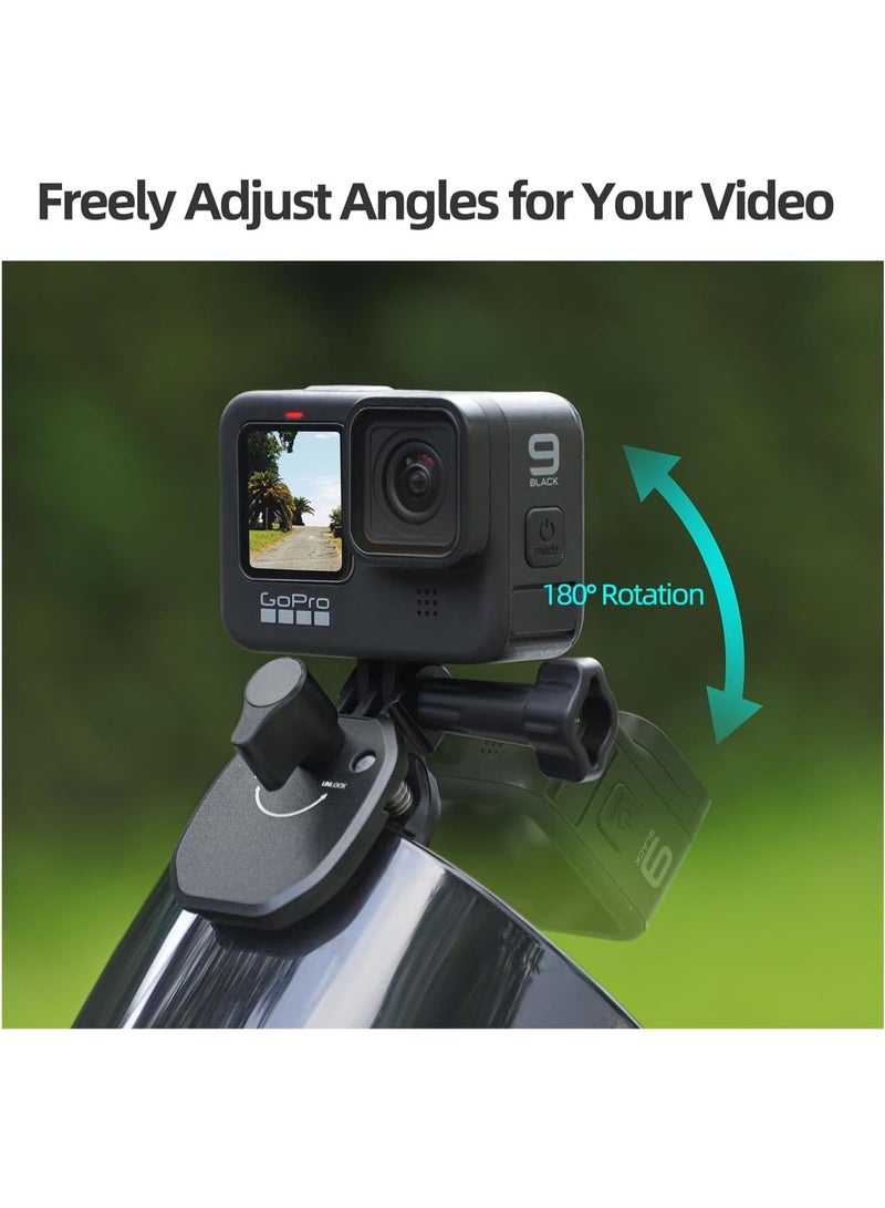 Camera Motorcycle Mount Windshield Clamp Aluminum Alloy for GoPro 13 12 11 10 9 /for Insta360 X5 X4 X3 Go3 Ace Pro/for DJI Osmo Action 5 Pro/Action 4 3 Osmo Pocket 3 Cameras Clip - Image 5