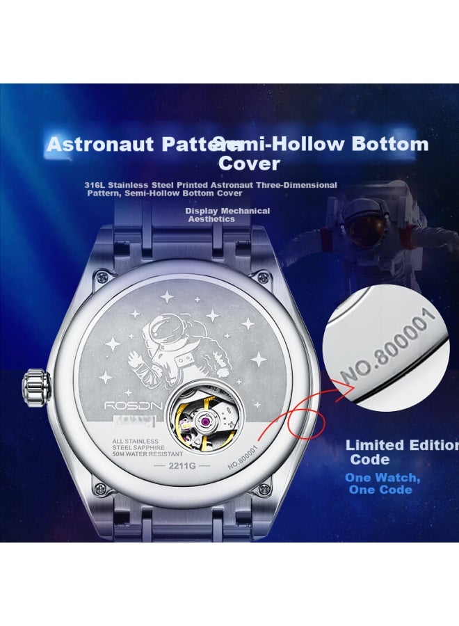 Rosdn Astronaut Watch Men Waterproof Swiss Style Automatic Mechanical Men's Watch Top 10 Brands New Year Gift For Boyfriend - Image 3