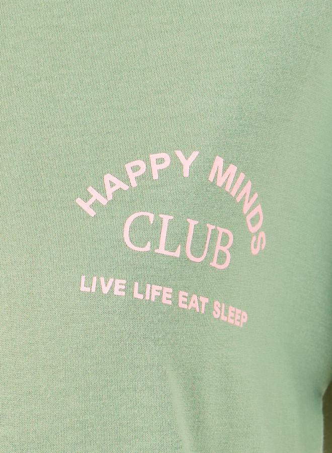 Styli Double Script Slogan Dropped Shoulder T-Shirt and Graphic Pyjama Set  - Image 5