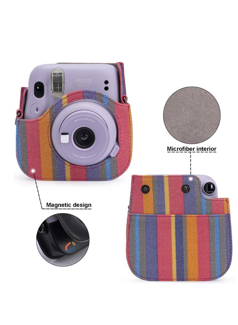 KASTWAVE Case for Fujifilm Instax Mini 11/9 / 8 Instant Film Cameras with Accessory Pocket and Detachable/Adjustable Shoulder Strap - Image 2