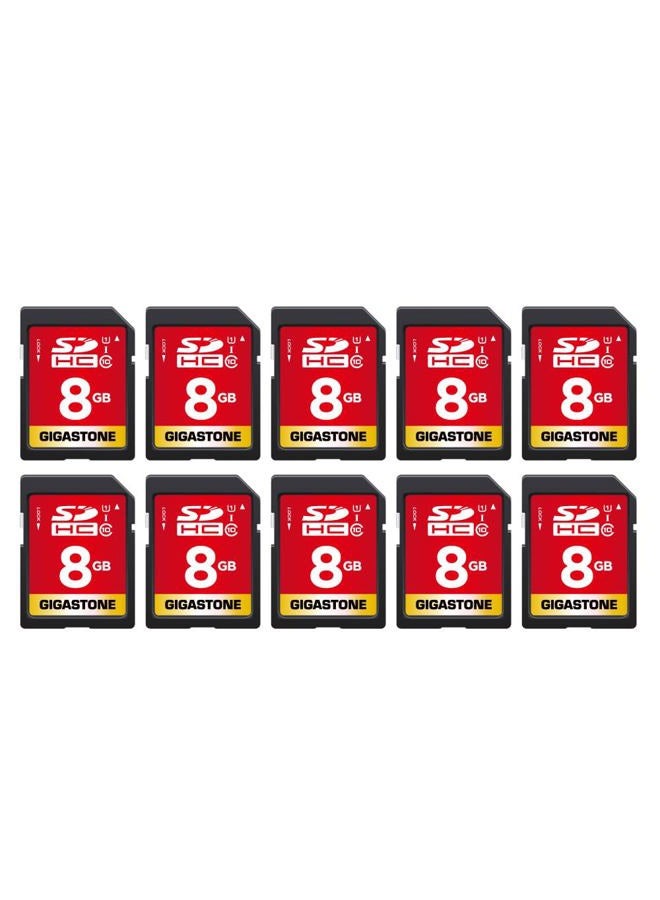 Gigastone GIGASTONE 8GB 10-Pack SD Card UHS-I U1 Class 10 SDHC Memory Card Full HD Video Canon Nikon Sony Pentax Kodak Olympus Panasonic Digital Camera, with 10 Mini Cases  - Image 1