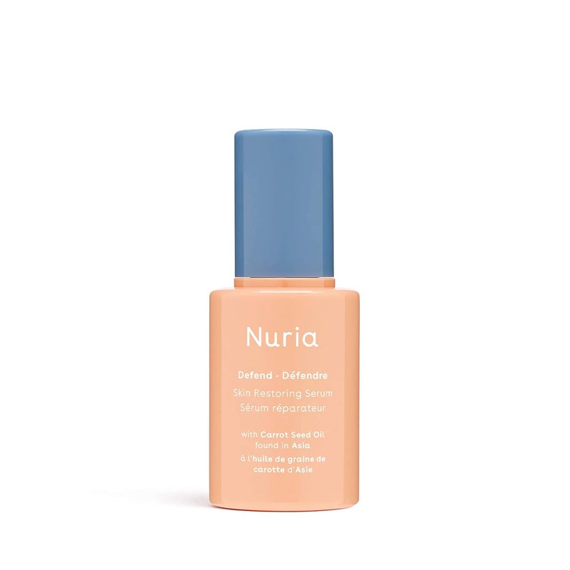 Nuria  Defend Skin Restoring Serum Antioxidant Serum for All Skin Types Skin Care Serum with Carrot Seed Oil Rooibos Red Tea and Sodium Hyaluronate 25mL08 fl oz
