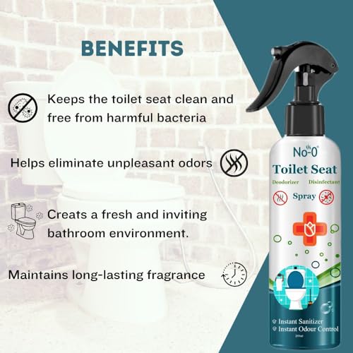 No-O Toilet Seat Sanitizer Spray 200 ml- Mint | Reduces The Risk Of UTI & Other Infections | Kills 99.9% Germs & Travel Friendly | Anti Odour, Deodorizer - Image 5