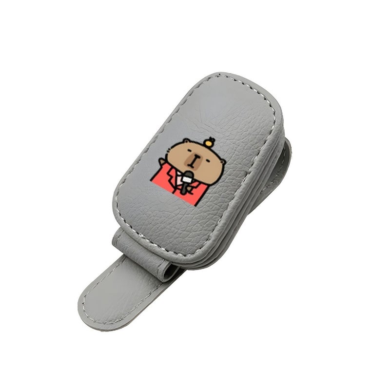 1 Car Black Fox Eye Shaped Sunglasses Clip Magnetic Design Sun Visor Holder Universal Car Truck Interior Accessory Decorative Fun Ornament For Eyeglasses 4 Inch - Image 5