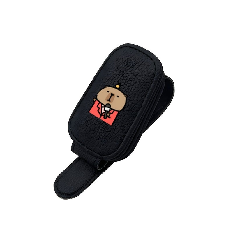 1 Car Black Fox Eye Shaped Sunglasses Clip Magnetic Design Sun Visor Holder Universal Car Truck Interior Accessory Decorative Fun Ornament For Eyeglasses 4 Inch - Image 4