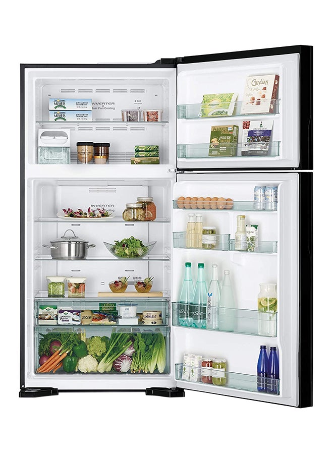 HITACHI 760L Gross/ 550L Net Capacity, Top Mount Double Door Refrigerator with Inverter Compressor-Dual Fan Cooling, Touch Screen Control, Movable Twist Ice Tray RV760PUK7KBBK Brilliant Black - Image 3