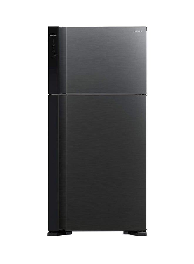 HITACHI 760L Gross/ 550L Net Capacity, Top Mount Double Door Refrigerator with Inverter Compressor-Dual Fan Cooling, Touch Screen Control, Movable Twist Ice Tray RV760PUK7KBBK Brilliant Black - Image 1