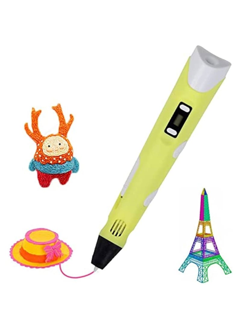 DIGI CORE 3D Printing Pen With Display 3D Pen 2 Draw Your Dream With 3 Starter Colors Of PLA Filament, Project Guide And Charger Drawing  3D Pen Kit Drawing Pen Ultrasonic Sealed Nozzle Educational Gift For Kids Green - Image 1